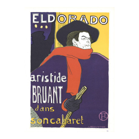 Henri de Toulouse-Lautrec // Aristide Bruant-Eldorado // 1966 Lithograph