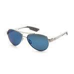 Unisex Loreto Sunglasses // Palladium + White + Blue Mirror
