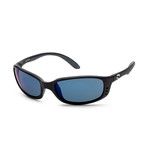 Unisex Brine Sunglasses // Matte Black + Blue Mirror
