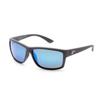 Unisex Mag Bay Sunglasses // Matte Gray + Blue Mirror