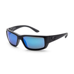 Unisex Fantail Sunglasses // Blackout + Blue Mirror