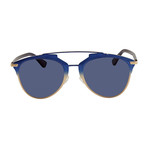 Women's Reflected Sunglasses // Gold + Blue + Black