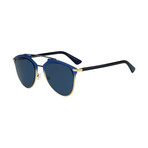 Women's Reflected Sunglasses // Gold + Blue + Black