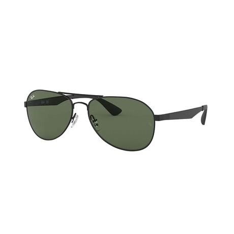 Unisex Aviator Sunglasses // Black + Green