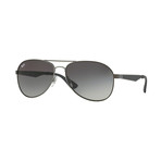 Unisex Aviator Sunglasses // Gunmetal + Gray Gradient