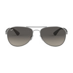 Unisex Aviator Sunglasses // Gunmetal + Gray Gradient
