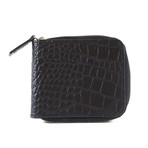 Bryant Park // Alligator Embossed Leather Zip-Around Wallet (Black)
