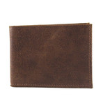 Bryant Park // Distressed Leather Bifold Wallet (Black)