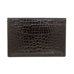 Bryant Park // Genuine Shiny Alligator 5 Pocket Curved Card Case (Black)