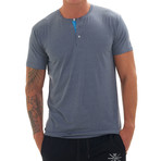 Revolution Short Sleeve Fitness Henley // Blue (S)