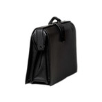 Pebbled Leather Briefcase // Black