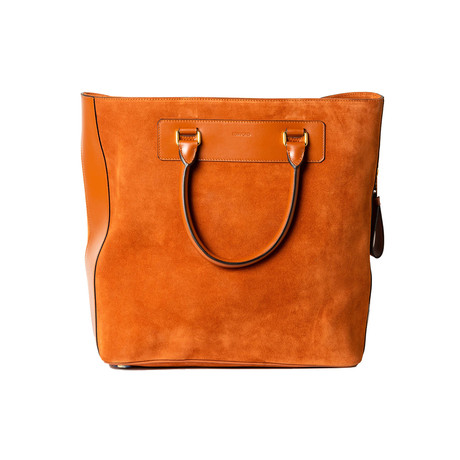 Suede Tote Bag // Orange
