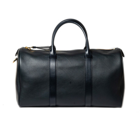 Leather Weekender Bag // Navy Blue