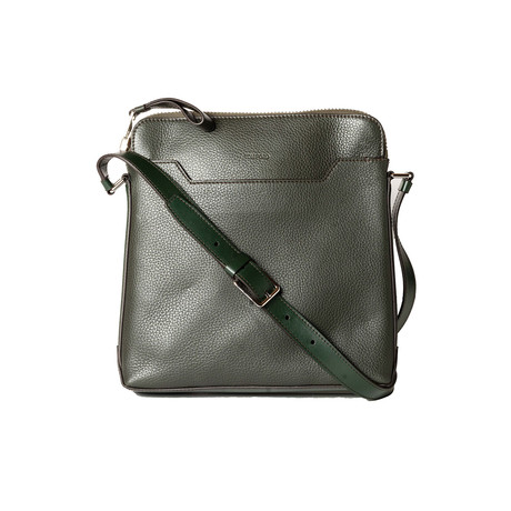 Leather Messenger Bag // Olive Green