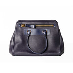 Leather Briefcase // Navy Blue