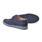 Perforated Nubak Leather Casual Lace Up // Navy (US: 10.5)