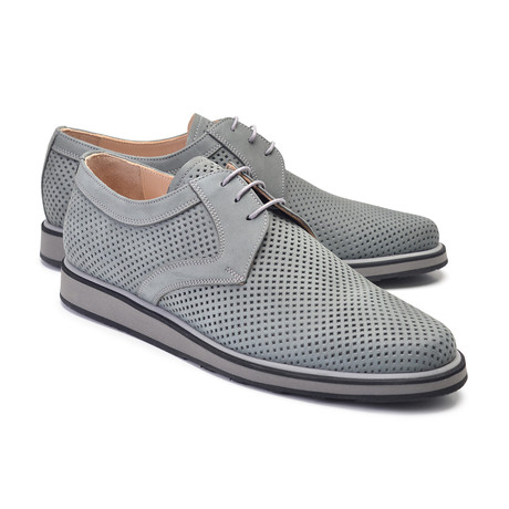 Perforated Nubak Leather Casual Lace Up // Gray (US: 7)