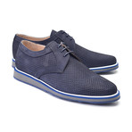 Perforated Nubak Leather Casual Lace Up // Navy (US: 9.5)