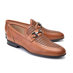 Perforated Leather Buckle Loafer // Tan (US: 7.5)