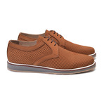 Perforated Nubak Leather Casual Lace Up // Tobacco (US: 8)