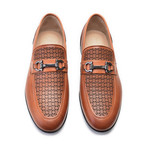 Perforated Leather Buckle Loafer // Tan (US: 8)