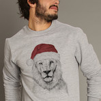 Santa Lion Sweatshirt // Gray (S)