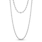 Coffee Bean Link Necklace // Silver (20"L)