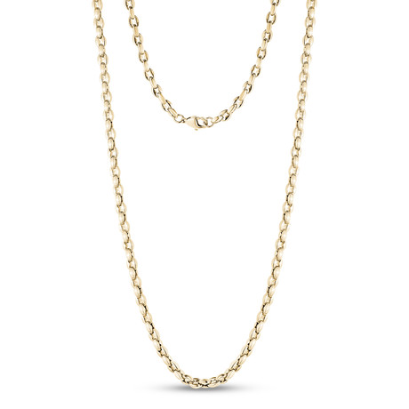 Coffee Bean Link Necklace // Gold (20"L)