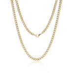 Steel Cuban Link Necklace // 10mm // Gold Plated (20"L)