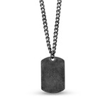 Dog Tag + Chain // Antiqued Steel (20"L)