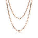 Steel Cuban Link Necklace // 10mm // Rose Gold Plated (20"L)