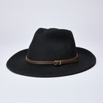Houston Hat // Black + Leather Headband (M)
