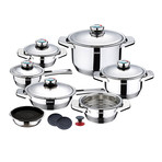 17-Piece Wide Edge Stainless Steel Cookware Set