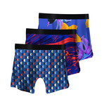 Men's Boxer Briefs // Art Deco + Color Swirls + Psychedelic // 3-Pack (M)