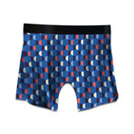Men's Boxer Briefs // Art Deco // Blue + Red (L)