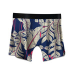 Men's Boxer Briefs // Ficus // Cream + Blue + Pink (XL)