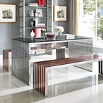 Modway // Gridiron Dining Table // Stainless