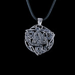 Norse Odin Horn Symbol Pendant // Silver