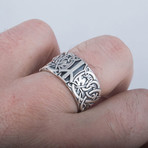 Algiz Rune Norse Ring // Silver (6)