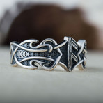 Norse Ansuz Rune Ring // Silver (9)