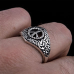 Viking Ornament + Algize Rune Ring // Silver (6)
