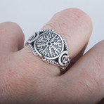 Vegvisir Viking Ring // Silver (9.5)