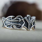 Norse Algiz Rune Ring // Silver (11.5)