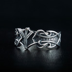 Norse Algiz Rune Ring // Silver (11)