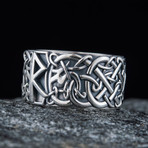 Scandinavian Raido Rune Ring // Silver (9)