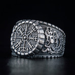 Viking Vegvisir Ring // Silver (11.5)