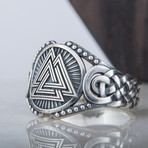 Valknut Viking Ring // Silver (10)