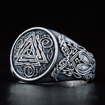Viking Valknut Ring // Silver (10)