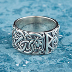 Scandinavian Raido Rune Ring // Silver (11.5)