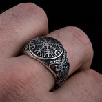Norse Helm of Awe Ring // Silver (9.5)